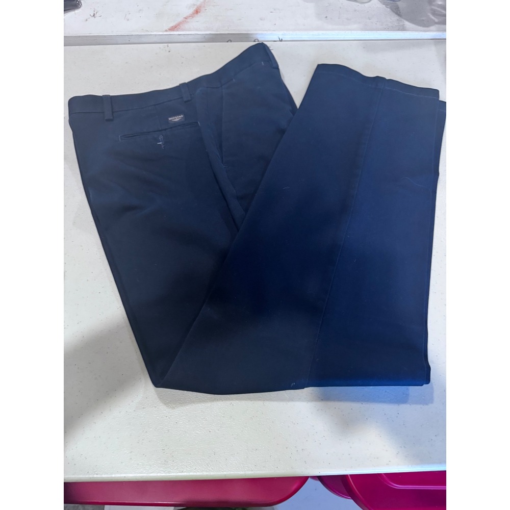 Dockers Mens Individual Fit Navy Blue Flat Front Chino Pants 34x34 100% Cotton